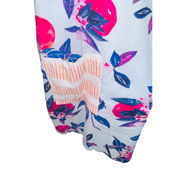Brooke Wright Cotton Floral Print Apron Style Dress W/ Pockets M Artsy Resort - Picture 11 of 12